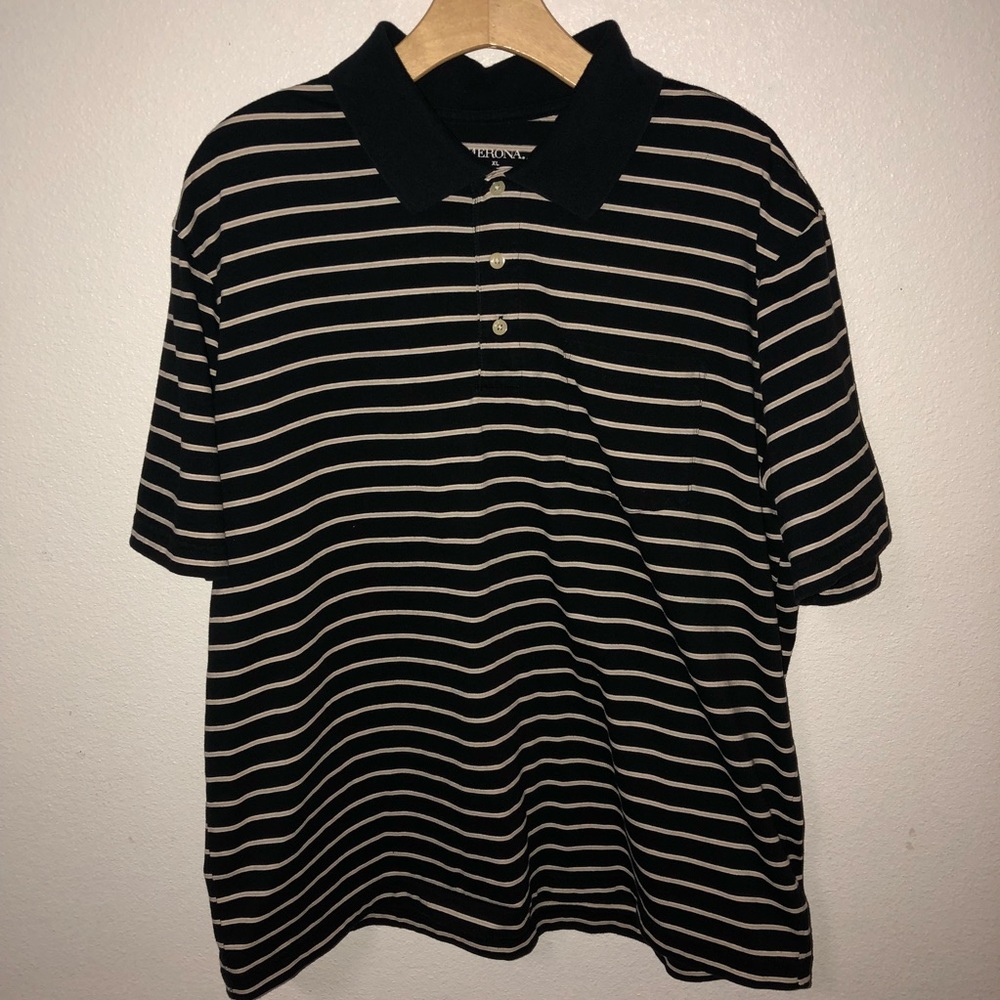 BLACK, WHITE, AND TAN POLO